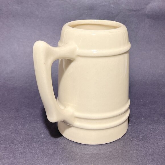 Vtg Schaefer Ceramic Pottery Beer Stein Mug Wheeling Ivory Barware Souvenir 50s - Picture 4 of 15